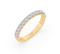 EDELIND Eternity Anillo de oro amarillo 585 con 14 diamantes de 0,42 ct - Anillo de mujer de oro auténtico, talla 68 (Ø21,6 mm), anillo de eternidad como regalo para mujeres con caja de regalo