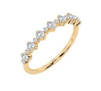 EDELIND Eternity Anillo de oro amarillo 585 con 15 diamantes de 0,5 ct - Anillo de mujer de oro auténtico, talla 68 (Ø21,6 mm), anillo de eternidad como regalo para mujeres con caja de regalo