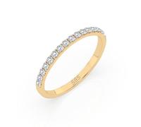 EDELIND Eternity Anillo de oro amarillo 585 con 17 diamantes de 0,26 ct - Anillo de mujer de oro auténtico, talla 68 (Ø21,6 mm), anillo de eternidad como regalo para mujeres con caja de regalo