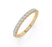 EDELIND Eternity Anillo de oro amarillo 585 con 17 diamantes de 0,34 ct - Anillo de mujer de oro auténtico, talla 68 (Ø21,6 mm), anillo de eternidad como regalo para mujeres con caja de regalo