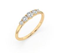 EDELIND Eternity Anillo de oro amarillo 585 con 5 diamantes de 0,42 ct - Anillo de mujer de oro auténtico, talla 68 (Ø21,6 mm), anillo de eternidad como regalo para mujeres con caja de regalo