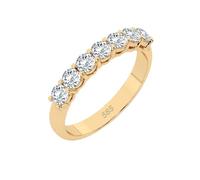 EDELIND Eternity Anillo de oro amarillo 585 con 7 diamantes de 0,7 ct - Anillo de mujer de oro auténtico, talla 68 (Ø21,6 mm), anillo de eternidad como regalo para mujeres con caja de regalo