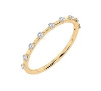 EDELIND Eternity Anillo de oro amarillo 585 con 9 diamantes de 0,18 ct - Anillo de mujer de oro auténtico, talla 68 (Ø21,6 mm), anillo de eternidad como regalo para mujeres con caja de regalo