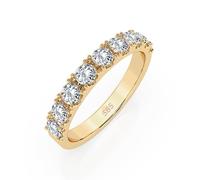 EDELIND Eternity Anillo de oro amarillo 585 con 9 diamantes de 0,78 ct - Anillo de mujer de oro auténtico, talla 68 (Ø21,6 mm), anillo de eternidad como regalo para mujeres con caja de regalo