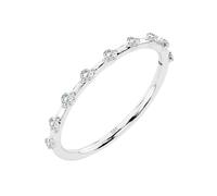 EDELIND Eternity Anillo de oro blanco 585 con 9 diamantes de 0,18 ct - Anillo de mujer de oro auténtico, talla 68 (Ø21,6 mm), anillo de eternidad como regalo para mujeres con caja de regalo