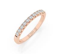 EDELIND Eternity Anillo de oro rosa 585 con 11 diamantes de 0,22 ct - Anillo de mujer de oro auténtico, talla 68 (Ø21,6 mm), anillo de eternidad como regalo para mujeres con caja de regalo