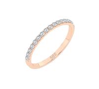 EDELIND Eternity Anillo de oro rosa 585 con 17 diamantes de 0,26 ct - Anillo de mujer de oro auténtico, talla 68 (Ø21,6 mm), anillo de eternidad como regalo para mujeres con caja de regalo