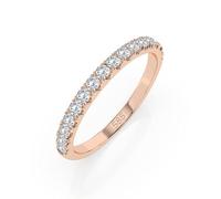 EDELIND Eternity Anillo de oro rosa 585 con 17 diamantes de 0,34 quilates - Anillo de mujer de oro auténtico, talla 68 (Ø21,6 mm), anillo de eternidad como regalo para mujeres con caja de regalo