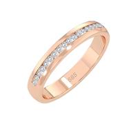 EDELIND Eternity Anillo de oro rosa 585 con 19 diamantes de 0,15 ct - Anillo de mujer de oro auténtico, talla 68 (Ø21,6 mm), anillo de eternidad como regalo para mujeres con caja de regalo