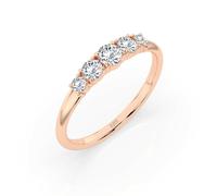 EDELIND Eternity Anillo de oro rosa 585 con 5 diamantes de 0,42 ct - Anillo de mujer de oro auténtico, talla 68 (Ø21,6 mm), anillo de eternidad como regalo para mujeres con caja de regalo