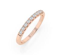 EDELIND Eternity Anillo de oro rosa 585 con 9 diamantes de 0,18 ct - Anillo de mujer de oro auténtico, talla 68 (Ø21,6 mm), anillo de eternidad como regalo para mujeres con caja de regalo