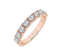 EDELIND Eternity Anillo de oro rosa 585 con 9 diamantes de 0,78 ct - Anillo de mujer de oro auténtico, talla 68 (Ø21,6 mm), anillo de eternidad como regalo para mujeres con caja de regalo