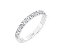 EDELIND Eternity Ring Weißgold 585 mit 14 Diamanten 0.42 ct - Damenring aus Echtgold, Größe 54 (Ø17.2 mm), Ewigkeitring als Geschenk für Frauen mit Schmuckbox