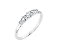 EDELIND Eternity Ring Weißgold 585 mit 5 Diamanten 0.42 ct - Damenring aus Echtgold, Größe 54 (Ø17.2 mm), Ewigkeitring als Geschenk für Frauen mit Schmuckbox