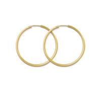 EDELIND Pendientes Aro Grandes finos 40mm 14K/585 Oro amarillo Criollas grandes mujer, ancho 2 mm Aretes de oro puro con Caja de regalo de joyería