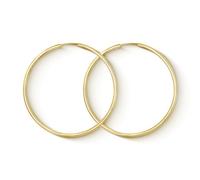 EDELIND Pendientes Aro Grandes finos 50mm 8K 14K 18K Oro amarillo Criollas grandes mujer, ancho 2 mm Aretes de oro puro con Caja de regalo de joyería