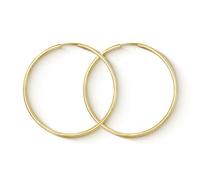 EDELIND Pendientes Aro Grandes finos 50mm 8K/333 Oro amarillo Criollas grandes mujer, ancho 2 mm Aretes de oro puro con Caja de regalo de joyería