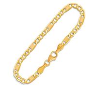 EDELIND Pulsera para Hombre de Oro Real de 5.2 mm, Pulsera Cierre de Langosta con Lazo Oro Amarillo 8 k 333, Pulsera de Oro con Sello, con Cadena de fantasía, Long. 23 cm, p. 4,9 g