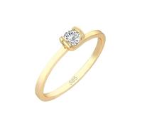 EDELIND Solitär Ring Gelbgold 585 mit 0.1 ct Diamant - Klassischer Verlobungsring für Damen, Größe 71 (Ø22.6 mm), mit edler Schmuckbox