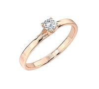 EDELIND Solitär Ring Rosegold 585 mit 0.1 ct Diamant - Klassischer Verlobungsring für Damen, Größe 71 (Ø22.6 mm), mit edler Schmuckbox