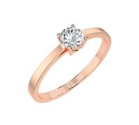 EDELIND Solitär Ring Rosegold 585 mit 0.3 ct Diamant - Klassischer Verlobungsring für Damen, Größe 71 (Ø22.6 mm), mit edler Schmuckbox