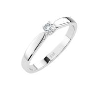 EDELIND Solitär Ring Weißgold 585 mit 0.08 ct Diamant - Klassischer Verlobungsring für Damen, Größe 71 (Ø22.6 mm), mit edler Schmuckbox