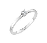 EDELIND Solitär Ring Weißgold 585 mit 0.1 ct Diamant - Klassischer Verlobungsring für Damen, Größe 71 (Ø22.6 mm), mit edler Schmuckbox