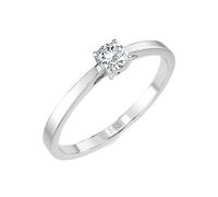 EDELIND Solitär Ring Weißgold 585 mit 0.15 ct Diamant - Klassischer Verlobungsring für Damen, Größe 71 (Ø22.6 mm), mit edler Schmuckbox