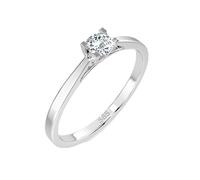 EDELIND Solitär Ring Weißgold 585 mit 0.15 ct Diamant - Klassischer Verlobungsring für Damen, Größe 71 (Ø22.6 mm), mit edler Schmuckbox