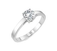EDELIND Solitär Ring Weißgold 585 mit 0.4 ct Diamant - Klassischer Verlobungsring für Damen, Größe 71 (Ø22.6 mm), mit edler Schmuckbox