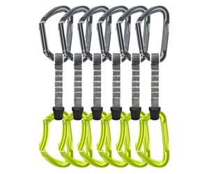 Edelrid - Cintas express Escalada - Pure Set Sixpack Slate-Oasis de Aluminio - Talla 10 cm - Verde Verde 10 cm