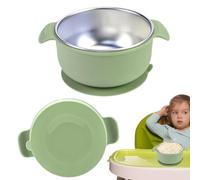 Edelstahl Schüsseln mit Saugnapf - Breischale für Babybrei & Porridge, Rutschfeste Babyschüsseln mit Silikonhülle, Unzerbrechlich & BPA-frei, Kinderschüssel ab 6 Monaten