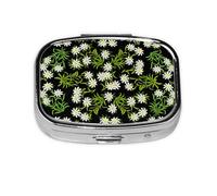 Edelweiss alpina suiza floral, Pastillero cuadrado para bolsillo o monedero, pequeño contenedor de pastillas, organizador de pastillas de viaje