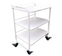 EDELWEISS BEAUTY Carrito Auxiliar Multiusos de Madera 3 Niveles con Ruedas Giratorias para Oficina, Casa, SPA y Peluquería (60x43x83cm)