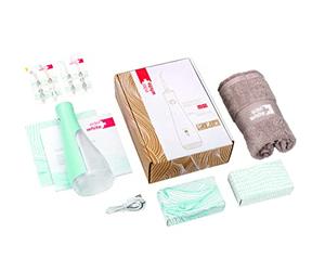 edelwhite Flosserpik Power SPA - Irrigador bucal portátil con batería muy fuerte, 3 intensidades de chorro de agua, 4 accesorios diferentes, toalla gratuita