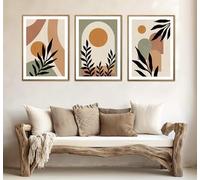 Eden Art & Design EDEN - Juego de 3 impresiones artísticas abstractas minimalistas, decoración moderna del hogar para sala de estar, dormitorio, cocina y baño, sin marco, A3