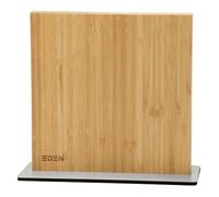 Eden Magnetic Knife Block EQB103 Bloque Magnético para Cuchillos, Madera de Bambú, Base de Acero, 23 x 25 cm