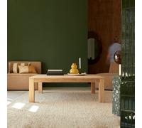 Eden - Mesa de centro de roble macizo con 1 cajón H 42 x B 125 x T 125 cm
