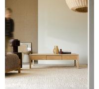 Eden - Mesa de centro de roble macizo H 35 x B 120 x T 80 cm