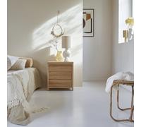 Eden - Mesita de noche de roble macizo con 3 cajones H 55 x B 50 x T 45 cm