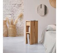 Eden - Mesita de noche de roble macizo H 70 x B 20 x T 35 cm