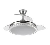 Eden pulse Ventilador 72W 6120lm Niquel, 3 aspas, rotación 108°, 3000K-6000K, control remoto, memoria, temporizador - Ideal para climatización y confort.