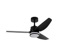 Eden pulse Ventilador DC 20W, 3 aspas, 6 velocidades, 3000-4000-6500K, 2350lm, control remoto, memoria y termómetro; ideal para climatización y confort.