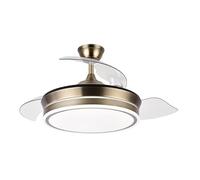 Eden pulse Ventilador DC 72W, 6120 lm, 91 dB, 3 aspas desplegables, 3000-4000-6000K, con control remoto y temporizador, ideal para climatización y confort.