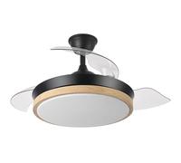 Eden pulse Ventilador DC 72W 6120lm 91dB 3 aspas desplegables RGB 3000-4000-6000K con control remoto, temporizador y memoria para clima confortable.