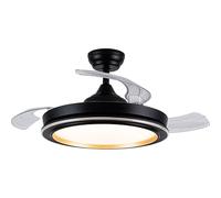 Eden pulse Ventilador DC 72W 6226lm Negro/Oro 3 Aspas 106d Despl. 3000-4000-6500K Control Remoto, Función de Memoria para Climatización y Confort.