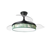 Eden pulse Ventilador DC 72W Negro con hojas verdes, 3 aspas, 7200 lm, 3000K/4000K/6000K, control remoto, memoria y temporizador para climatización eficiente.