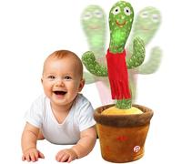 Edencomer Cactus Bailarín, Volumen Regulable Cactus Bailarin Repite Español, Parlanchín Baila Habla Repite Tu Voz, Juguete De Peluche Educativo Interactivo (con Bufanda Roja)