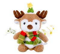 Edencomer Reno Navideño Peluche con Música, Luces y Balanceo - Decoración y Juguete para Navidad (25.9 x 18.7 cm)