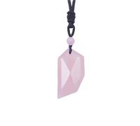 EDEN'S CALL Reiki - Collar de piedra facetada de cristal para pareja, ajustable, con colgante de rompecabezas de piedra natural, para mujeres y hombres, Cuarzo rosa, Piedra de cuarzo rosada